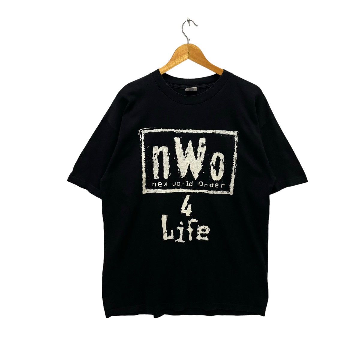 Wcw Nwo Vintage New World Order 4 Life Spellout Tshirt Hoodie, Sweatshirt | FlexRushtees.com