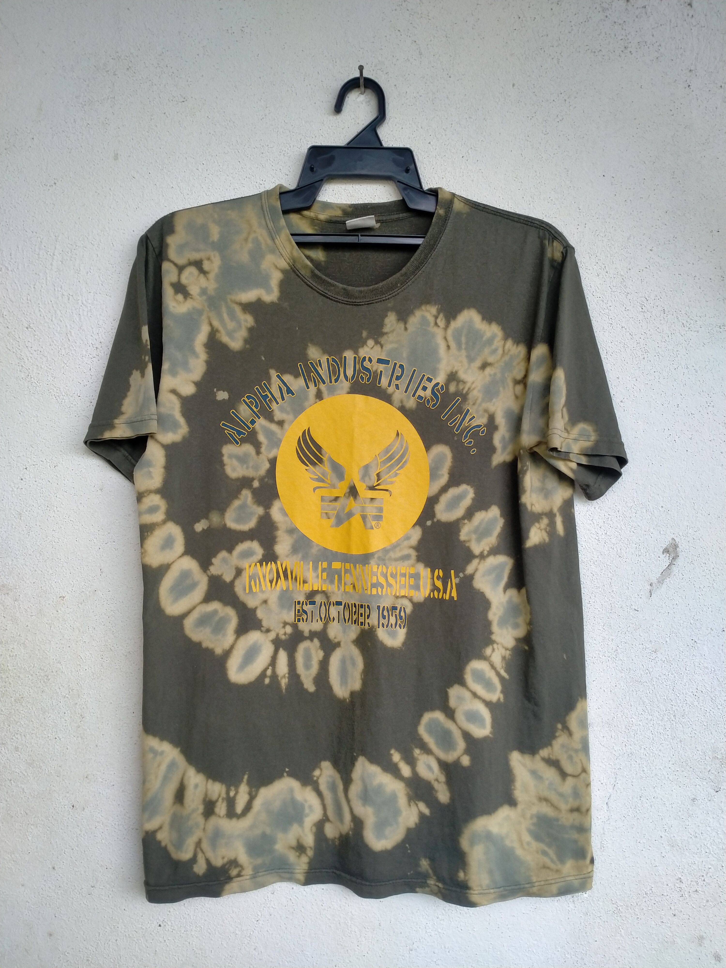 Industries Alpha Industries Custom Bleach Wash Tee Hoodie, Sweatshirt | FlexRushtees.com