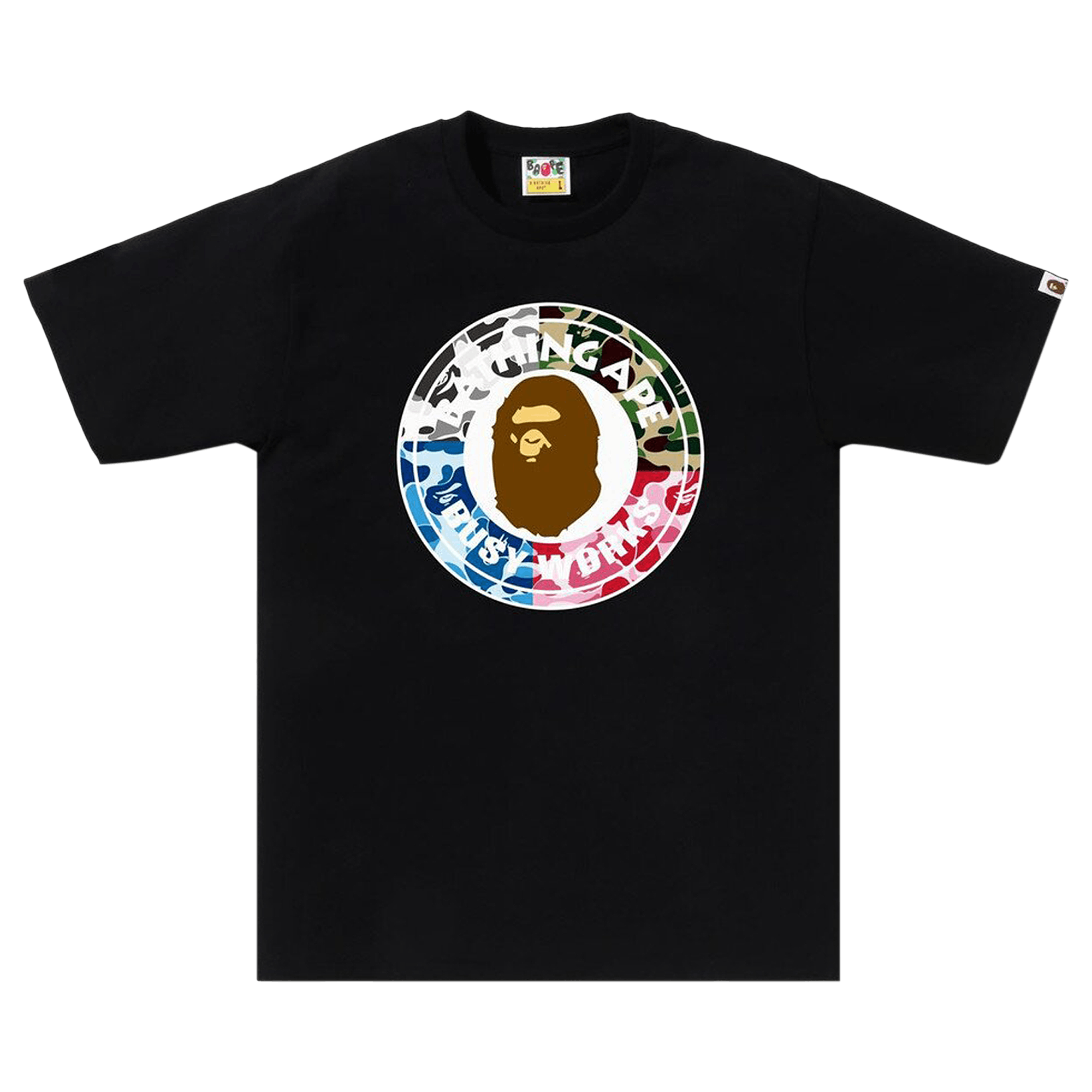 Bape Abc Camo Crazy Busy Works Tee Black Hoodie, Sweatshirt | FlexRushtees.com