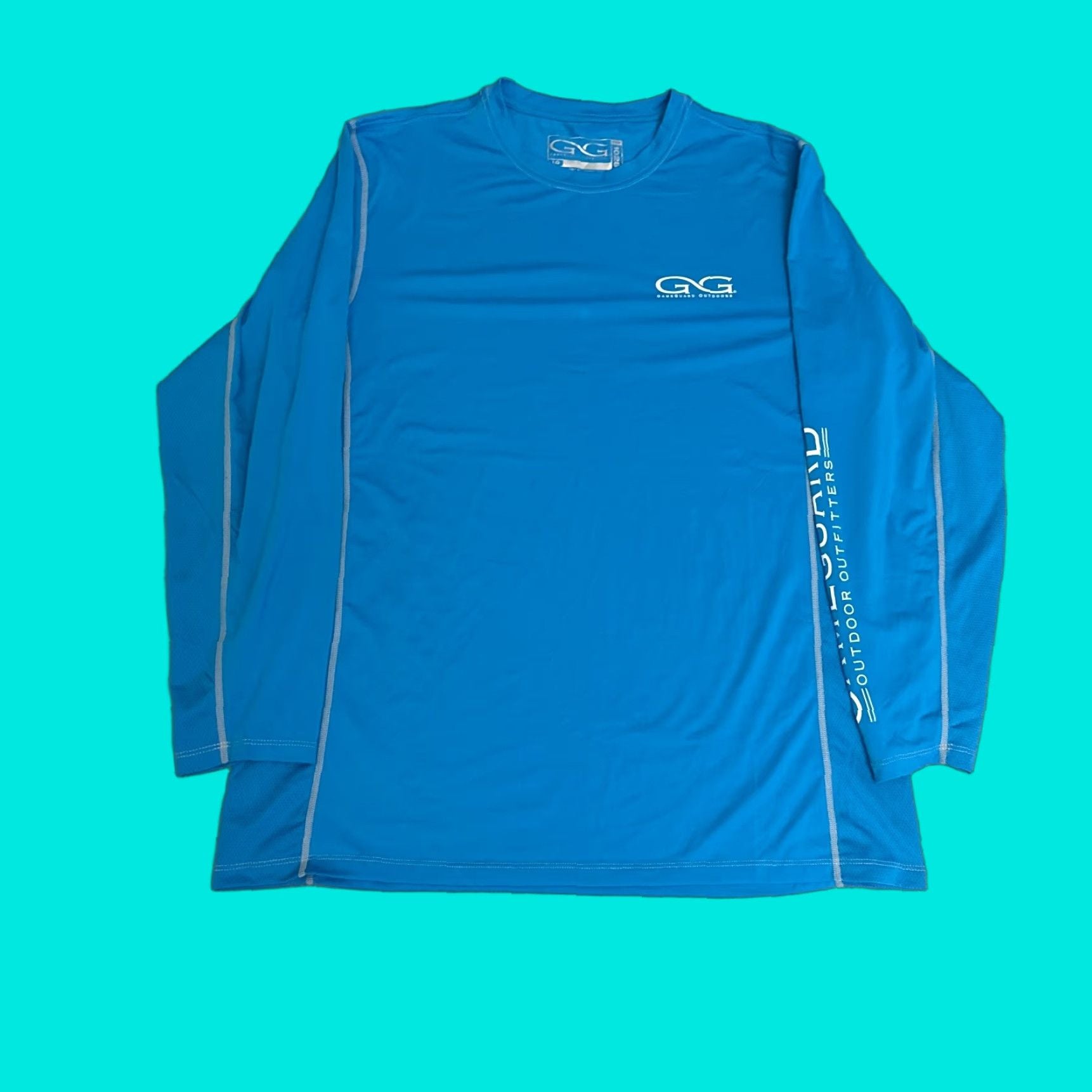 Vintage Gameguard T Shirt Mens Size Large Blue Long Sleeve 1028 Read