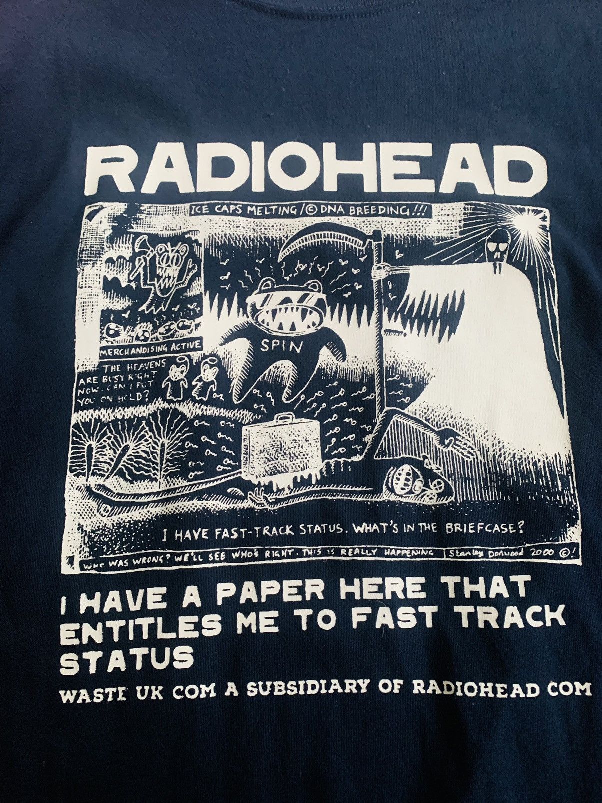 Vintage W A S Te Radiohead Custom Hand Print Long Sleeve Shirt Hoodie, Sweatshirt | AU16VibeMintTees.com