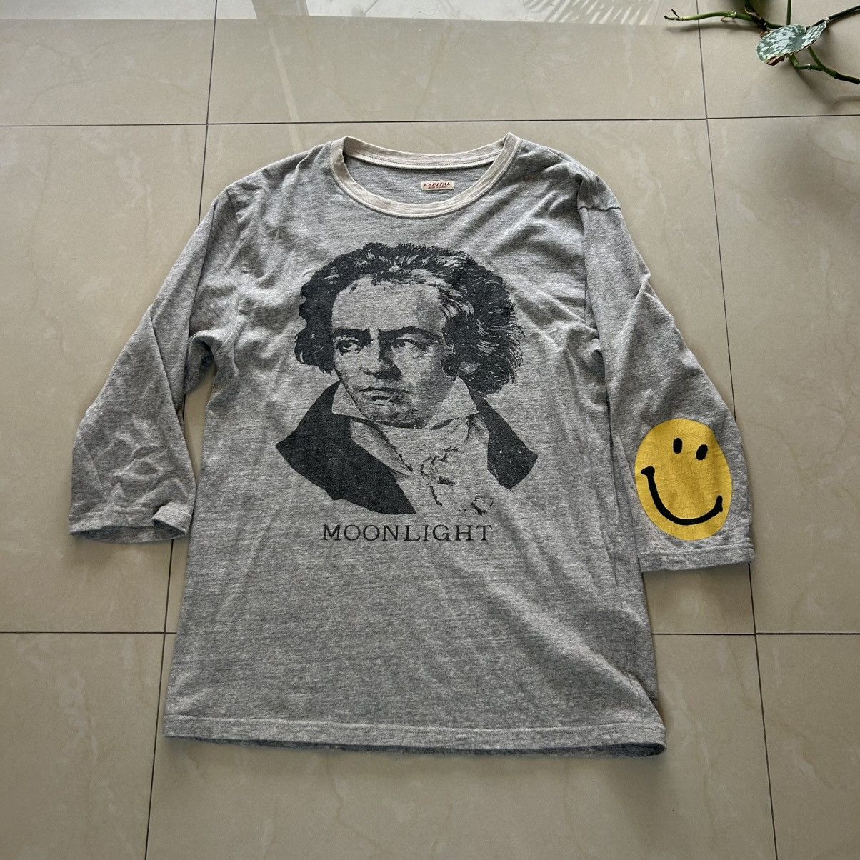 Kapital Beethoven Quater Sleeve Smiley Shirt