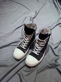 Owens Drkshdw Rick Owens Drkshdw Ramones Hi Top In Black Milk Size43