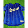 Majestic Los Angeles Dodgers Pinstripe Jersey Blue White Sz Xxl