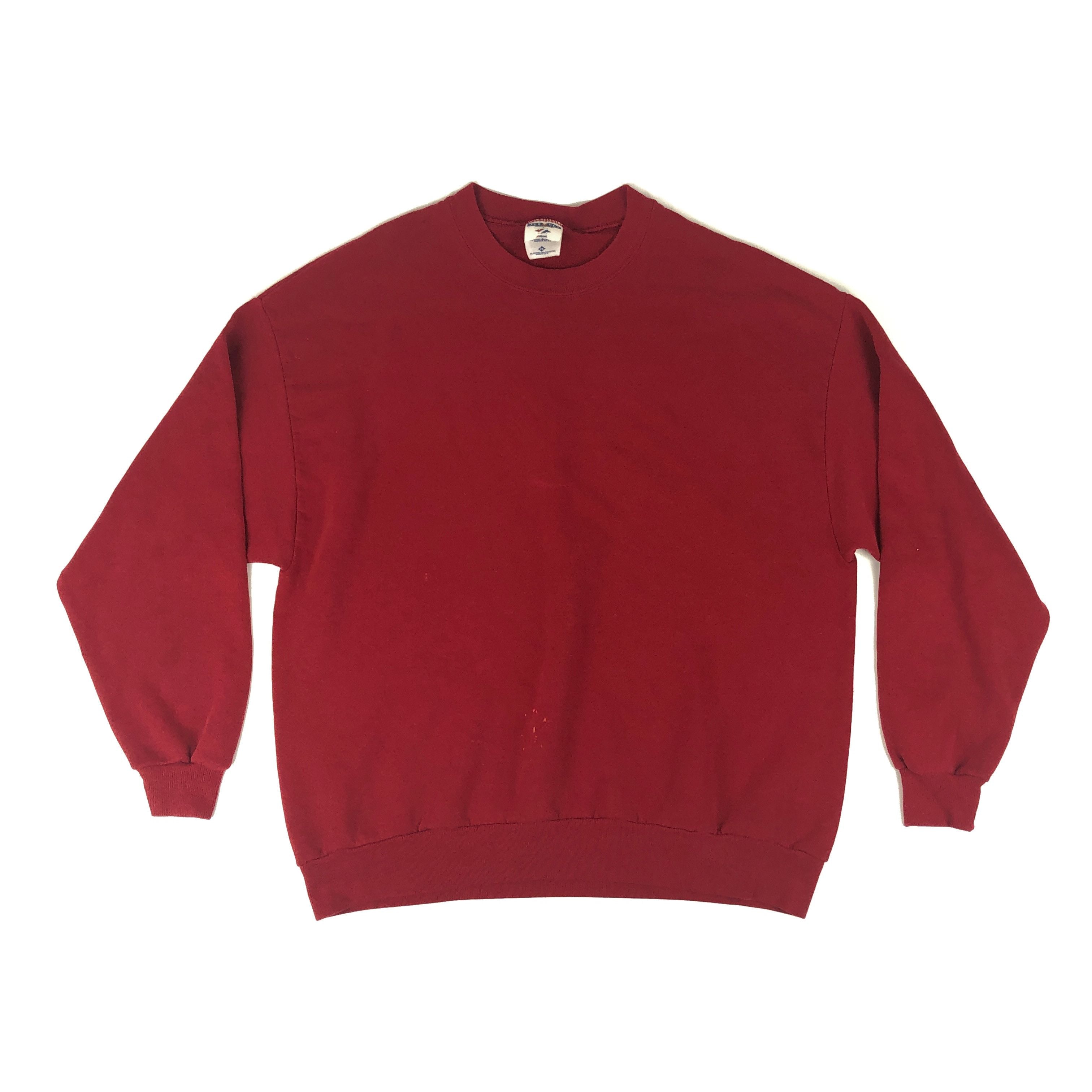Vintage 90s Jerzees Burgundy Blank Sweatshirt Size Xxl
