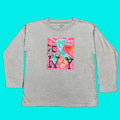 Katherine Bernhardt T Shirt Long Sleeve Size S Gray Ny Pizza Graphic Women S