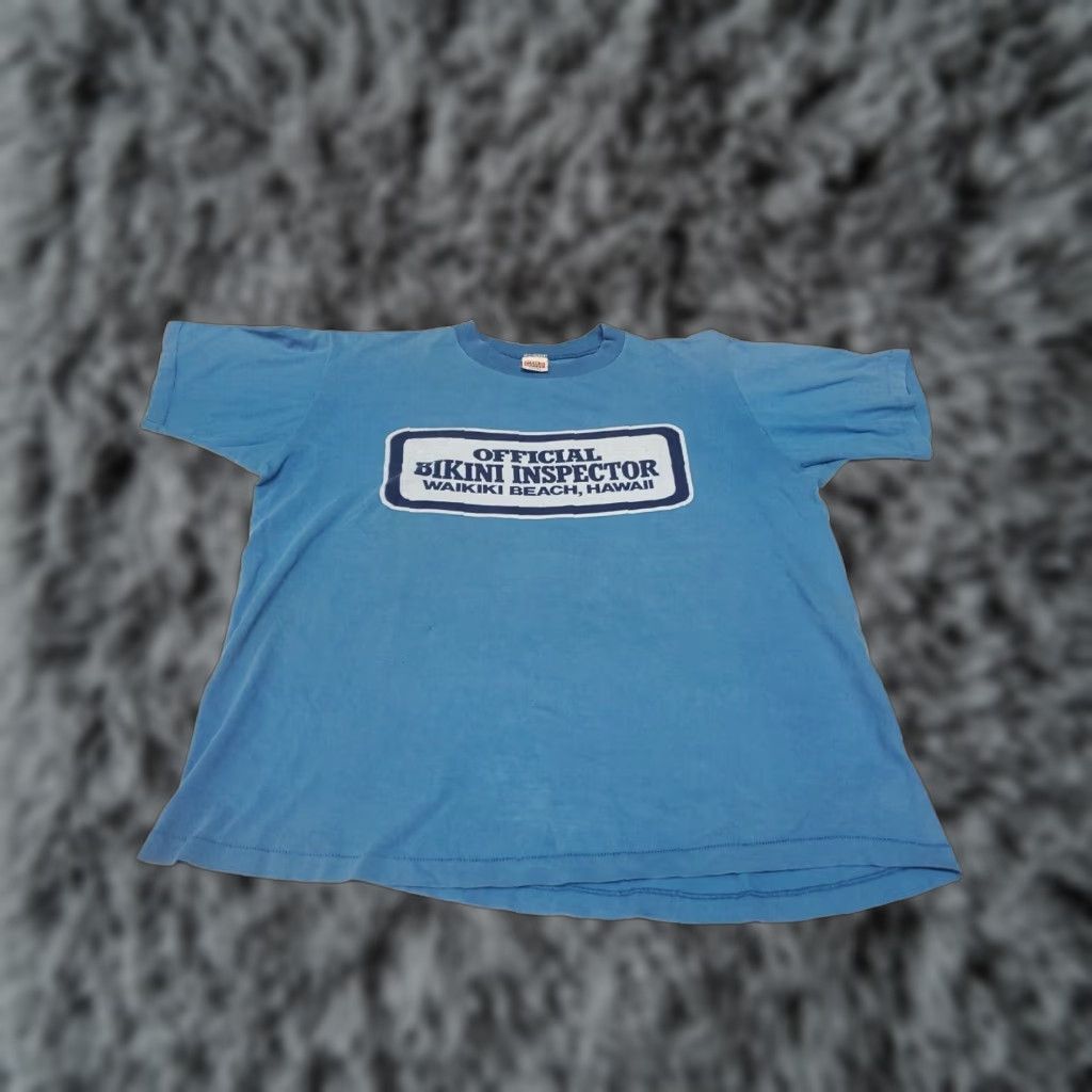 Vintage Crazy Shirts Official Bikini Inspector Waikiki Beach Hawaii T Shirt 80 S Shirt Mens