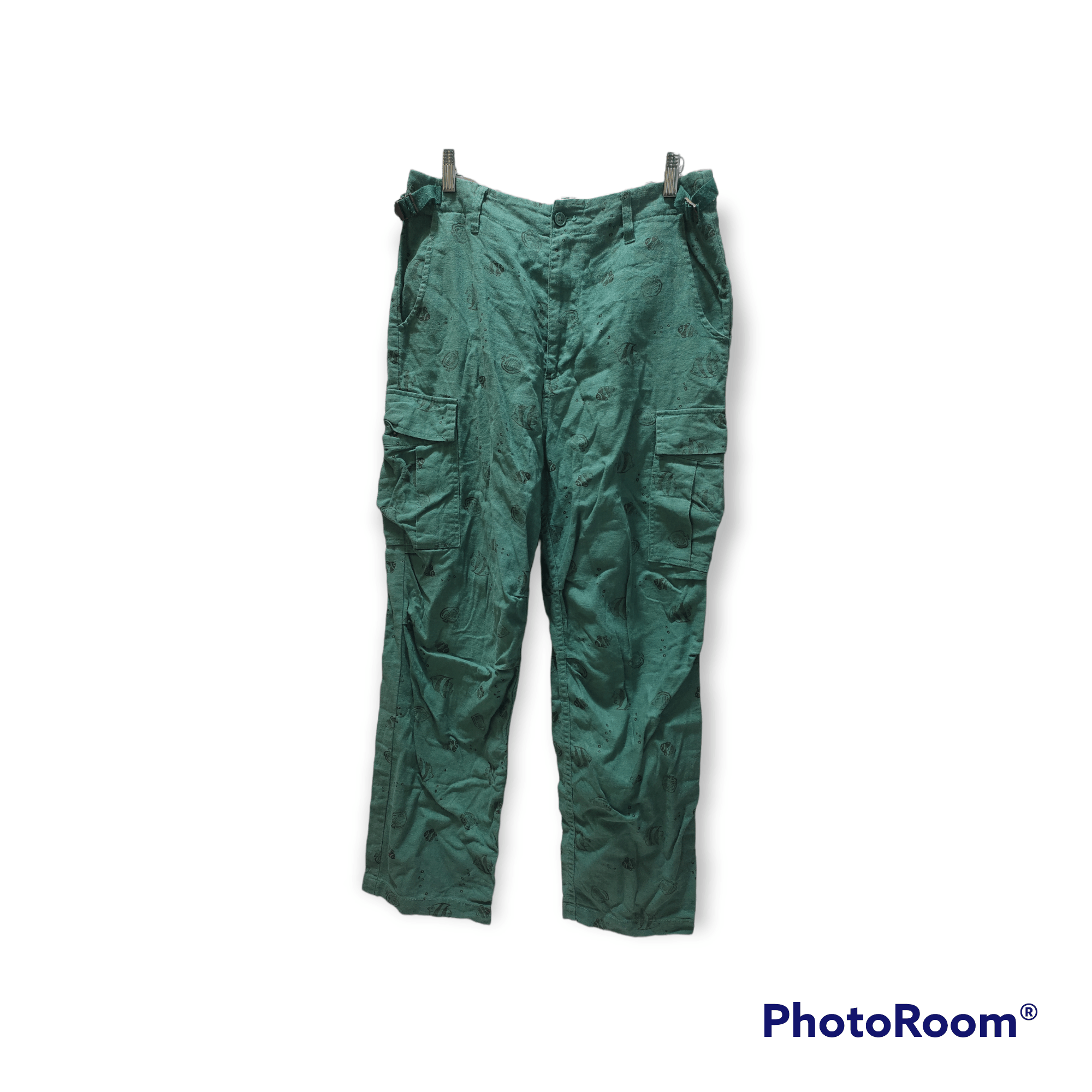 Ne Net Cargo Linen Cotton Fish Print