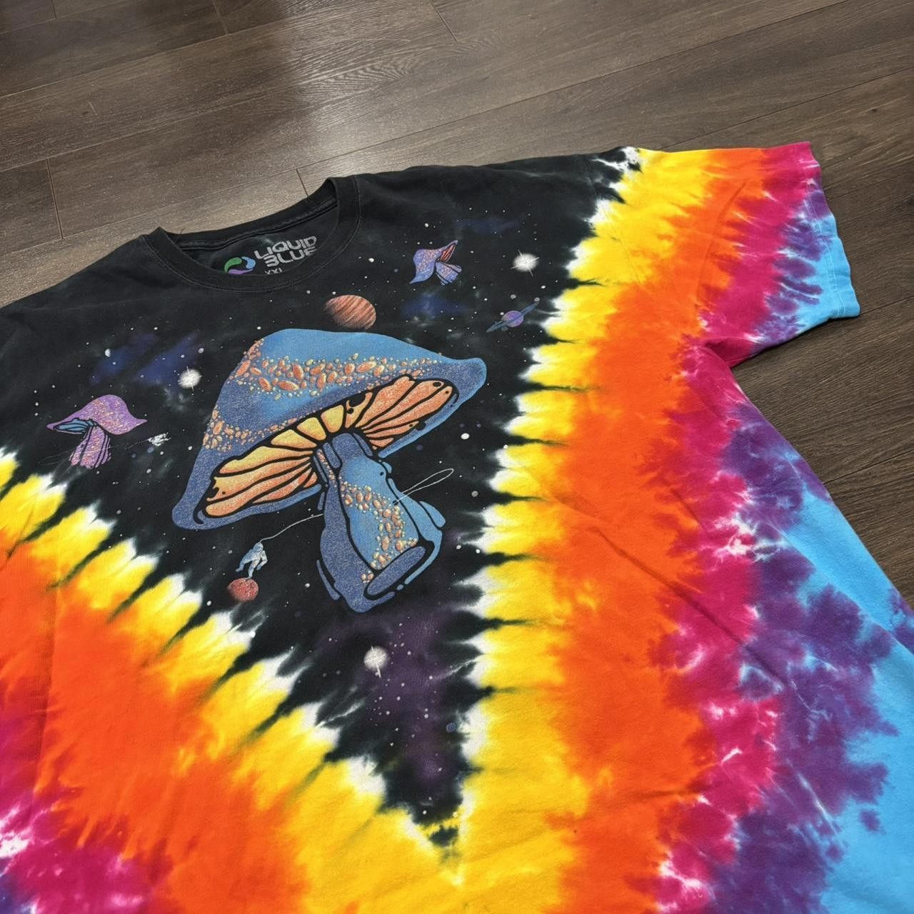 Blue Liquid Blue Mushroom Tie Dye T Shirt Xxl