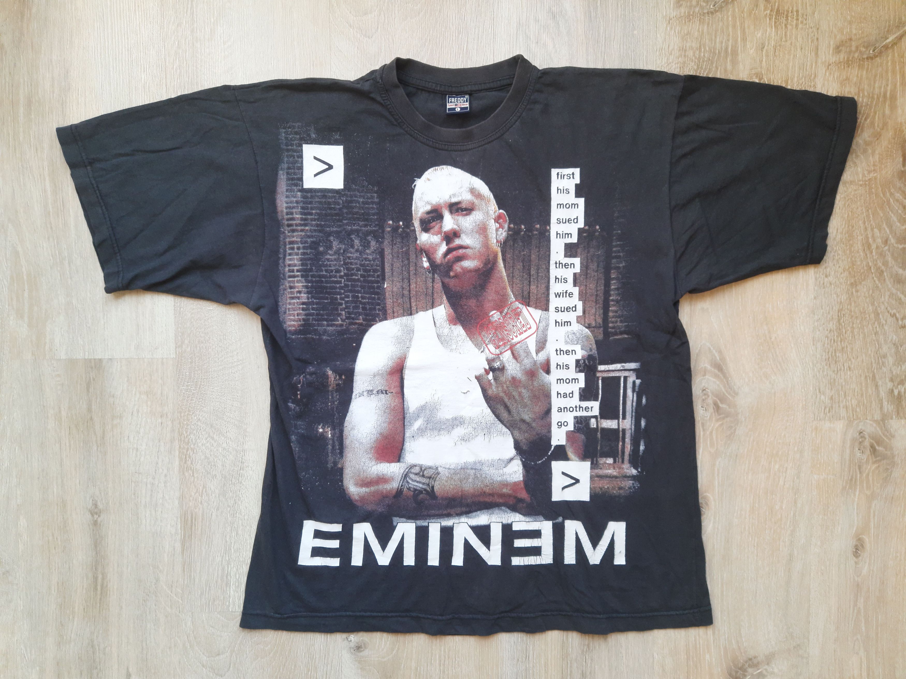 Eminem Vintage Rare Bootleg Eminem Lawsuit Hiphop T Shirt Large Hoodie, Sweatshirt | FlexRushtees.com