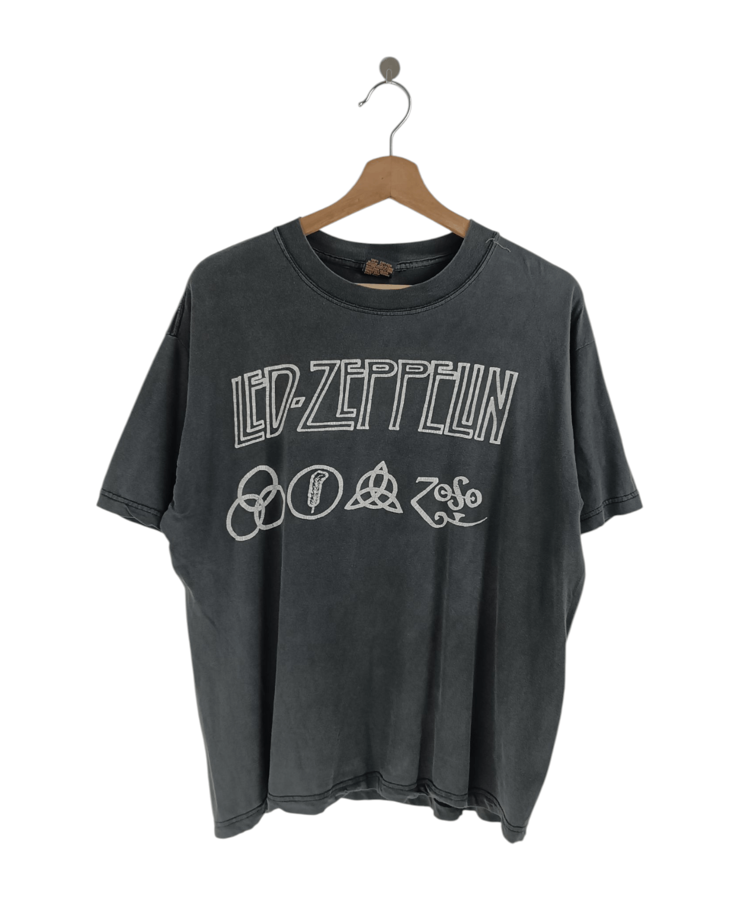 Band Tees Thrashed Faded Vintage 2000s Led Zeppelin Logo Tee Sabbath Hoodie, Sweatshirt | FlexRushtees.com