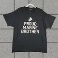 Logo 7 Vintage Marine Logo T Shirt Mens Xl Black Cotton Casual Graphic Tee 2000s Military Infantry