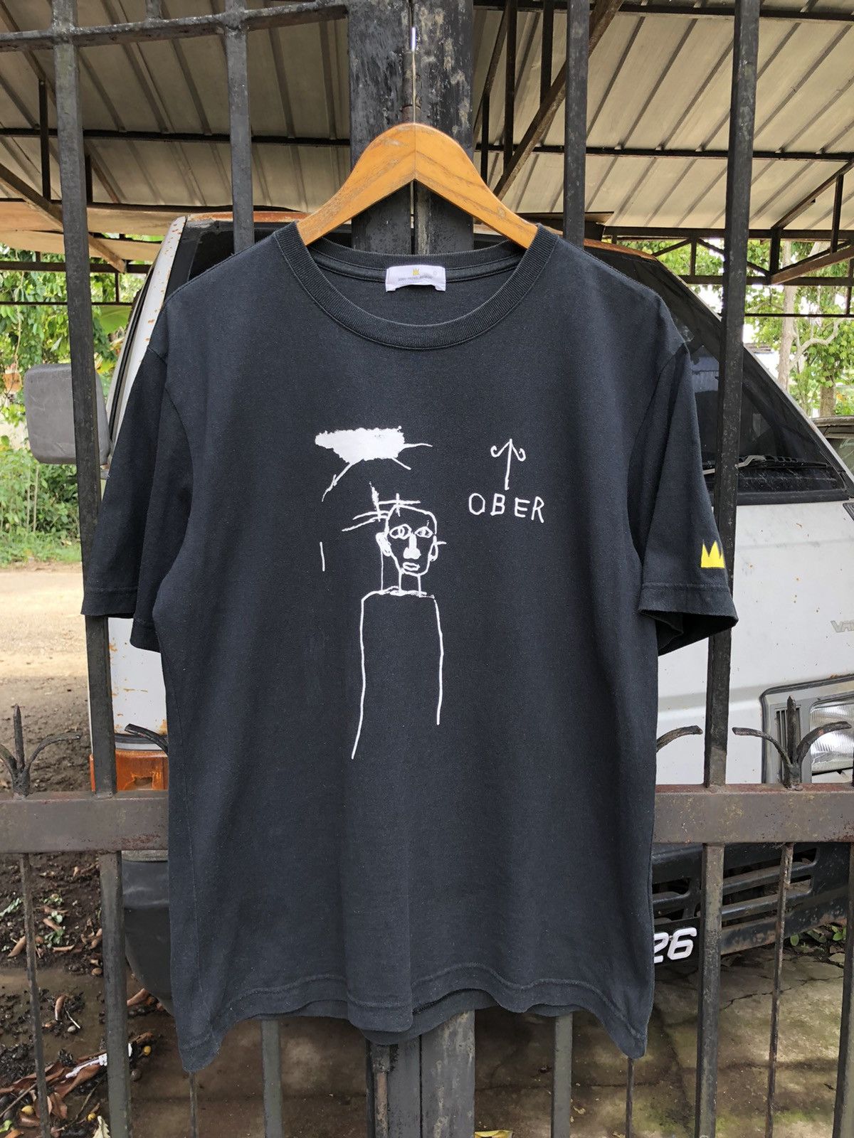 Vintage Jean Michel Basquiat Ober Art Tee Hoodie, Sweatshirt | FlexRushtees.com
