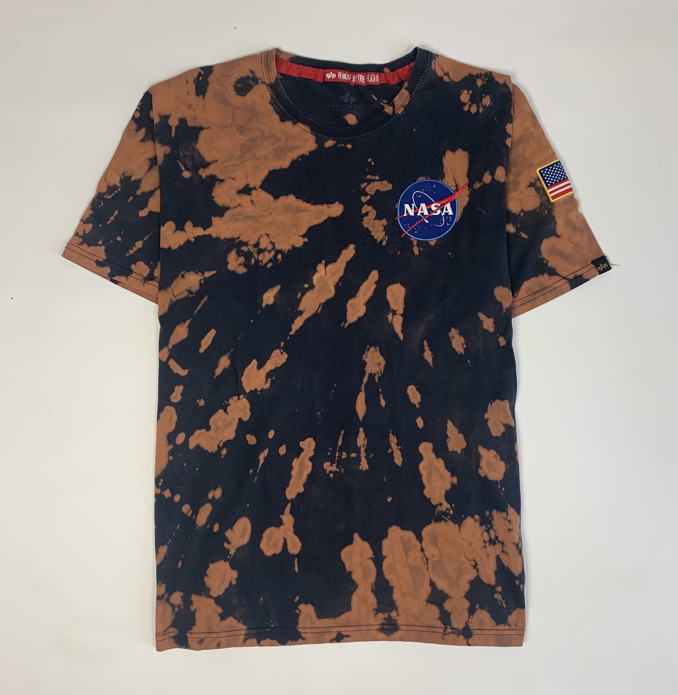 Designer Crazy Alpha Industries Nasa Custom Tie Dye Tee 1 1