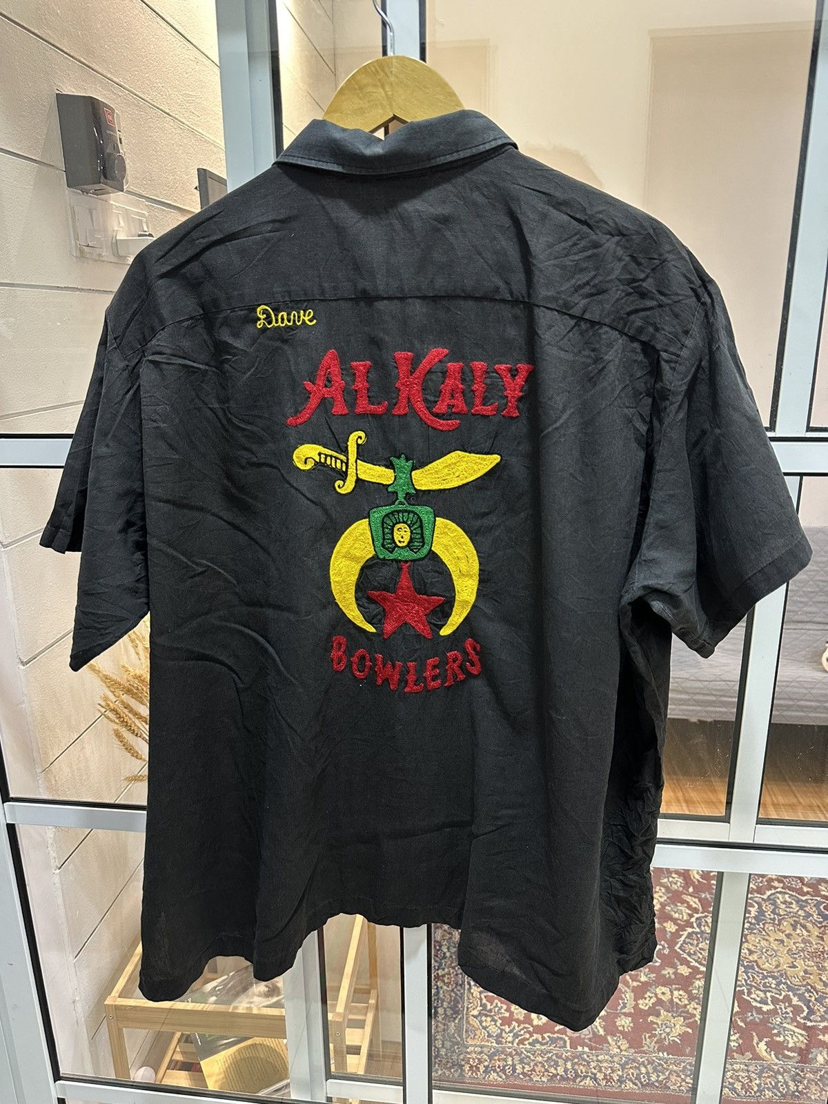 Vintage 70s Bowling Shirt Dave Alkaly Bowlers Boxy Cut