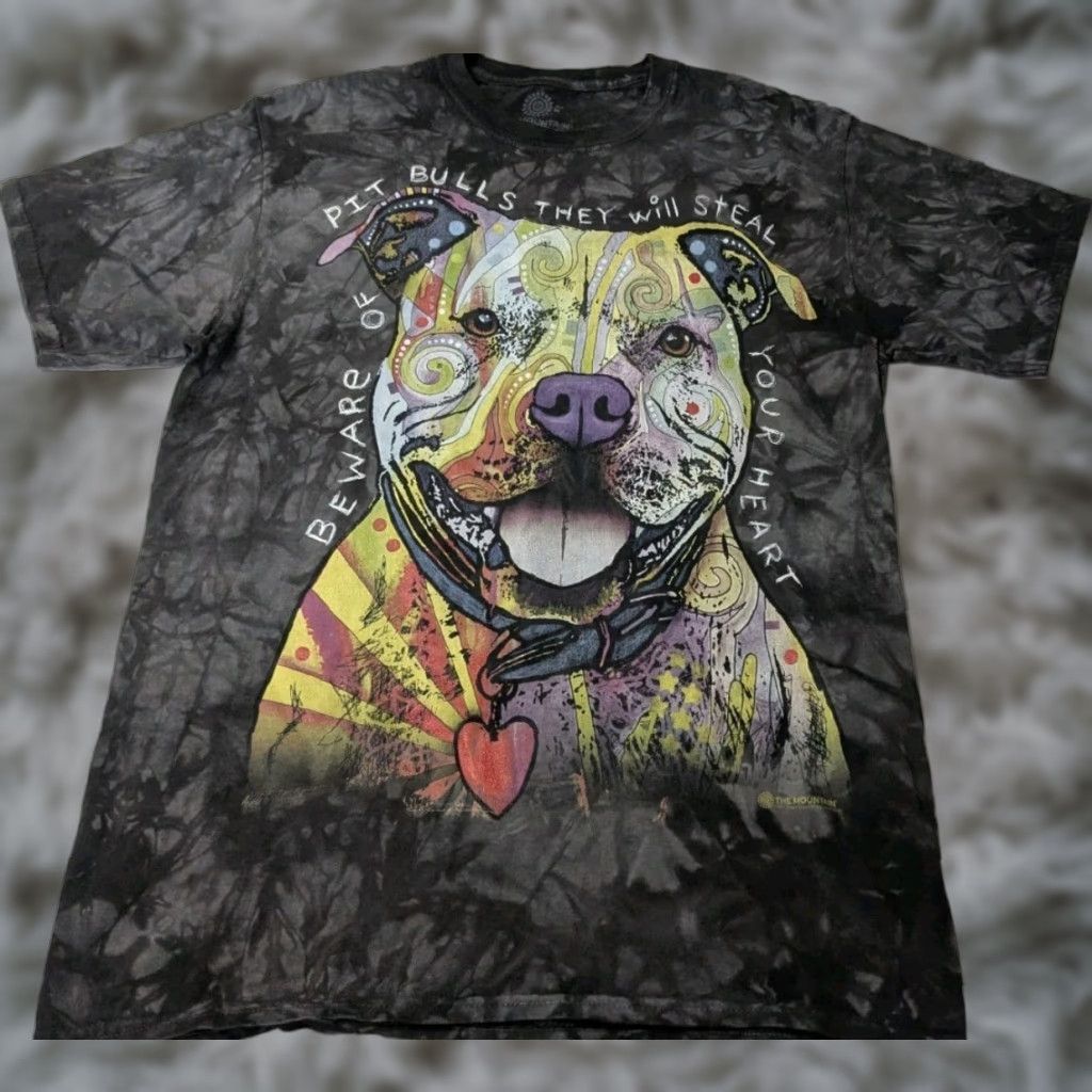 Mountain Vintage The Mountain T Shirt Men S M Graphic Pitbull Dog Beware Steal Your Heart