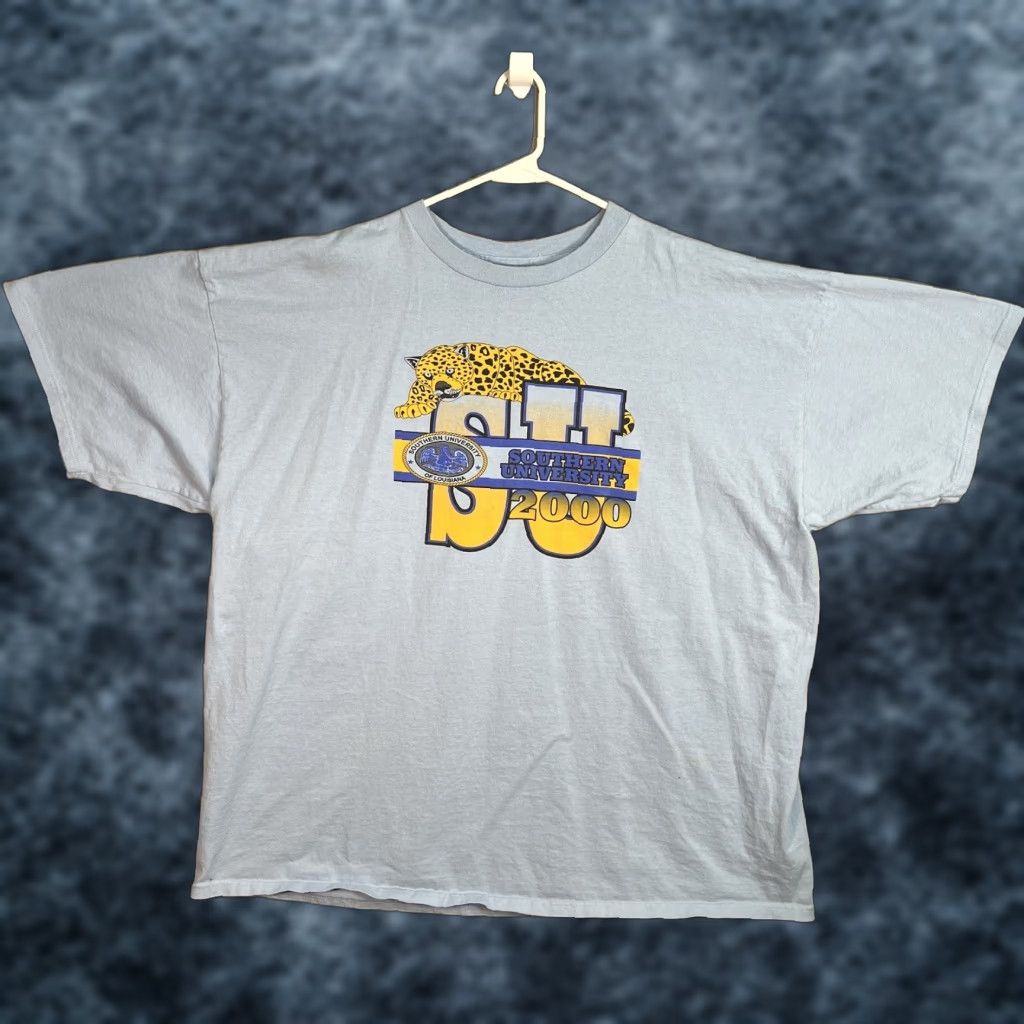 Vintage Southern University Of Louisiana T Shirt Adult 3xl Blue Mens Shirt 2000s Graphic Tee