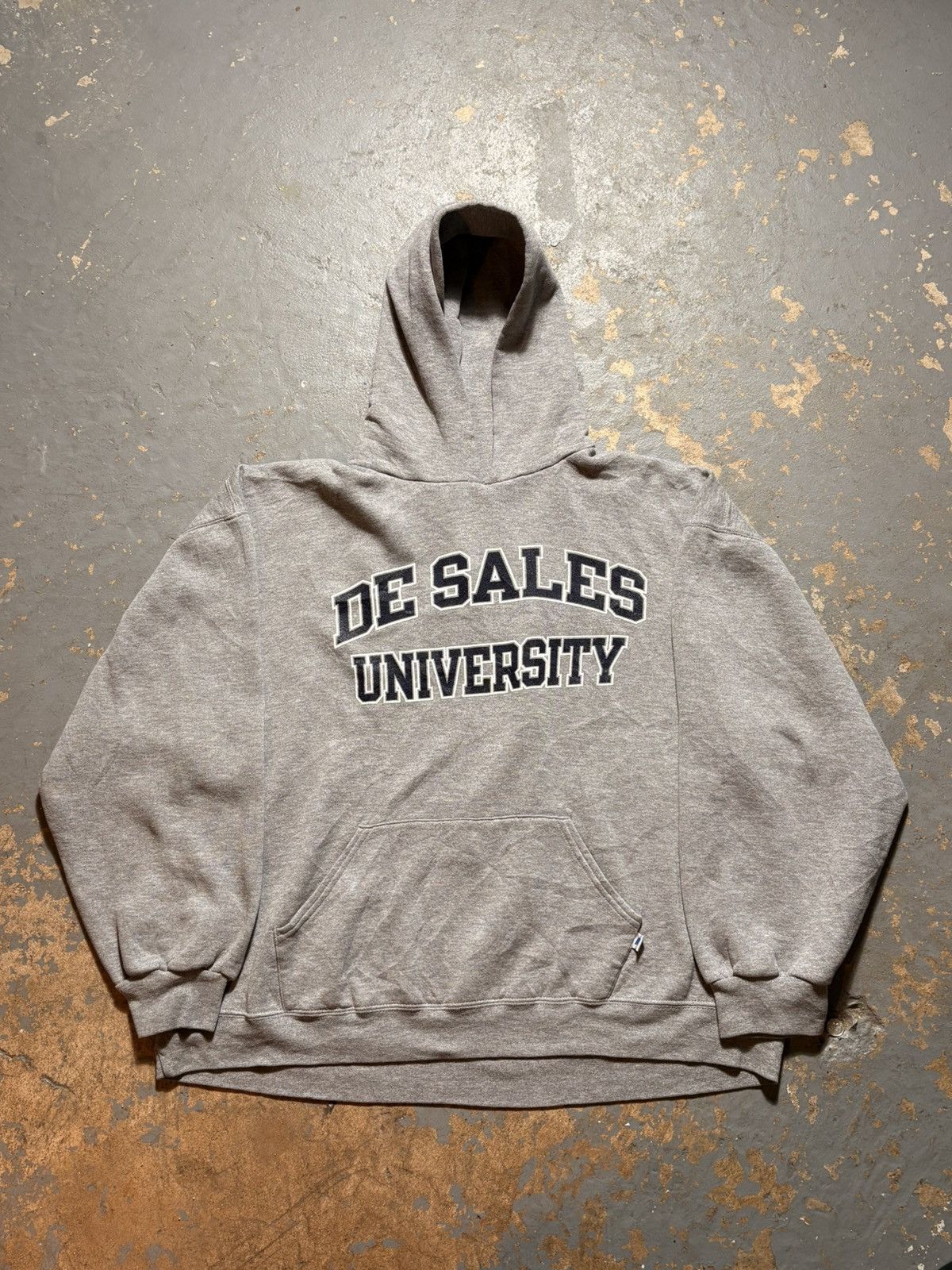 Vintage Grey De Sales Russell Athletic Hoodie Sweatshirt