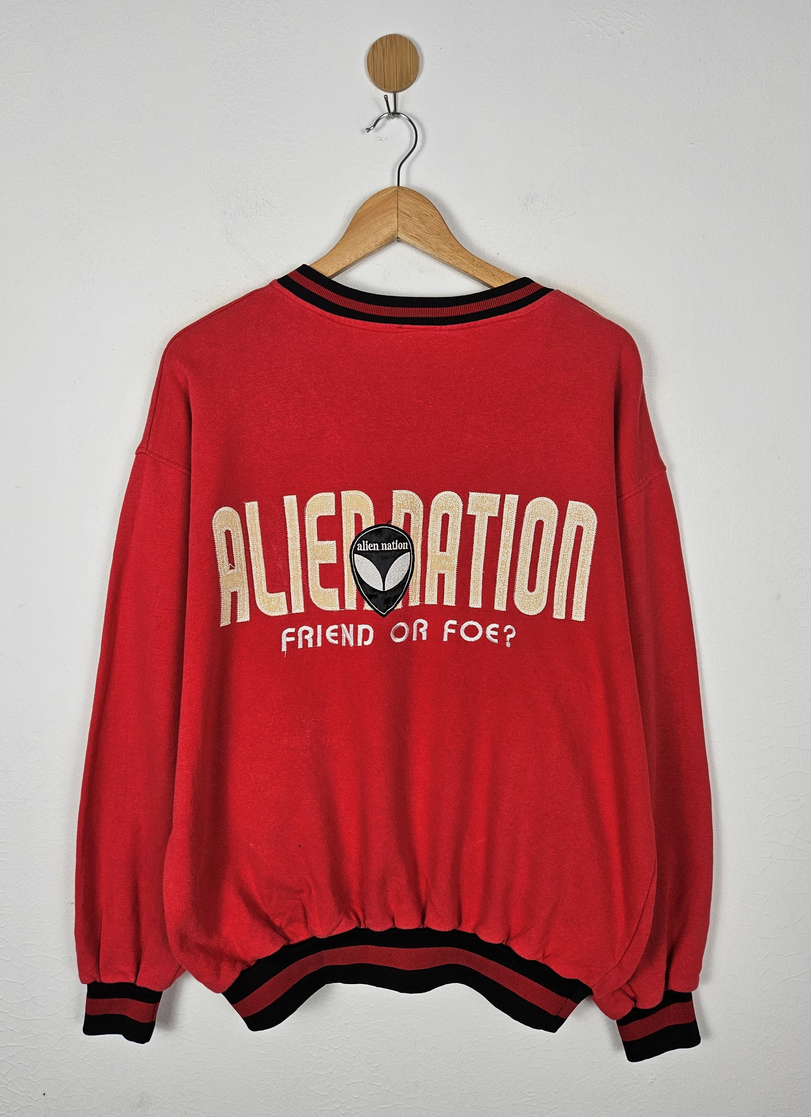 Vintage Alien Nation Big Logo Rapper Embroidery Sweatshir