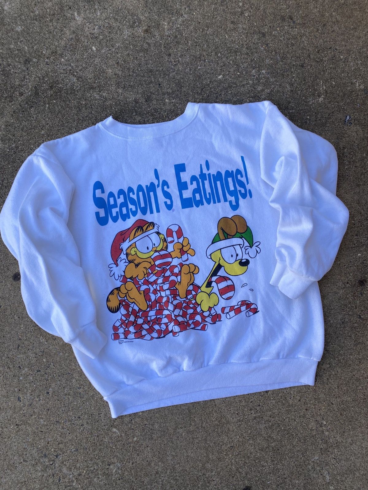 Vintage Garfield Christmas Parody Graphic Sweatshirt Rare T-Shirts, Hoodie | FlexRushtees.com