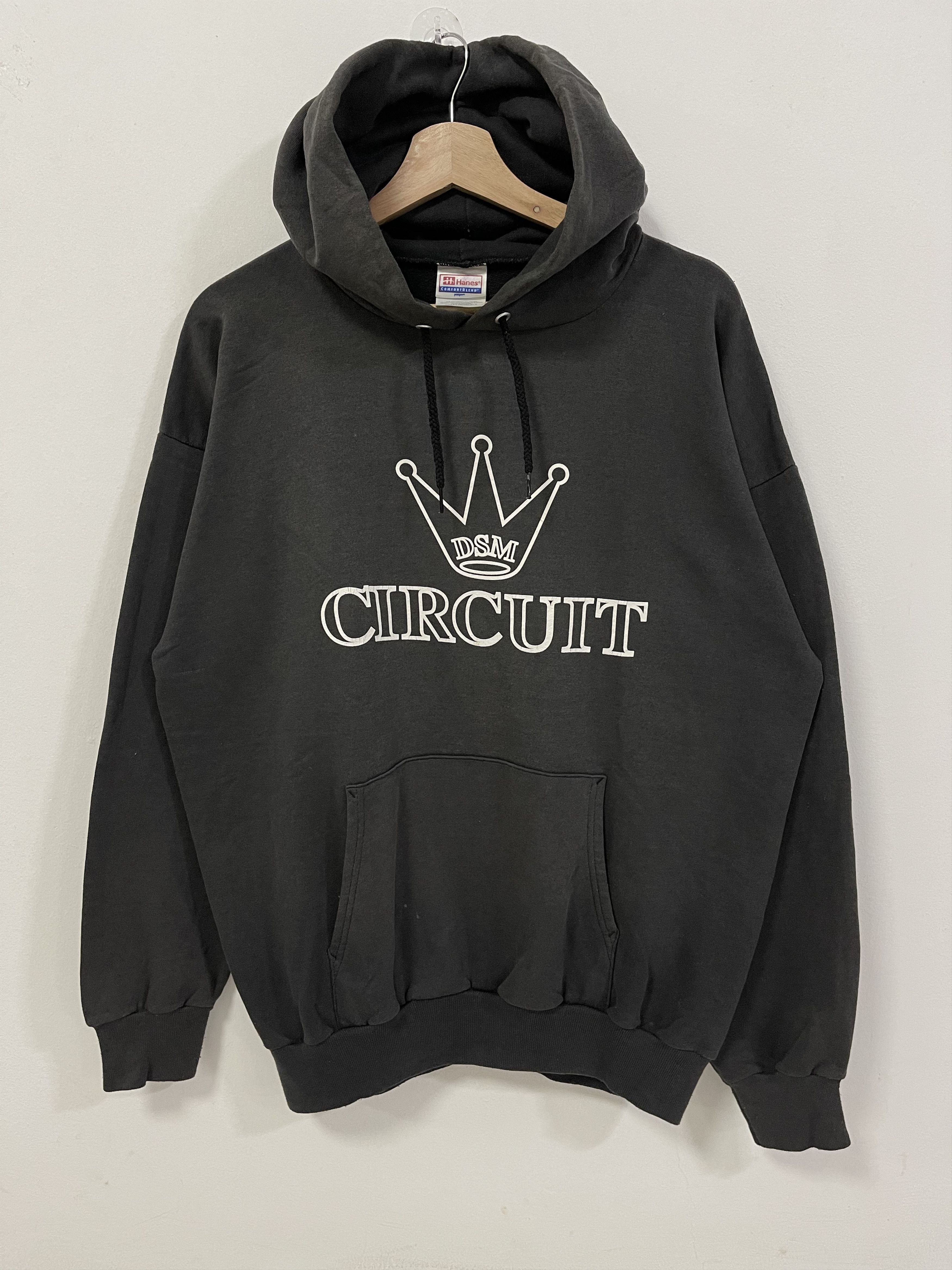 Vintage Hanes Sun Faded Circuit Hoodie Sweatshirt