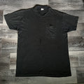 Vintage 1990s Fruit Of The Loom Pocket Blank Black Tee Faded