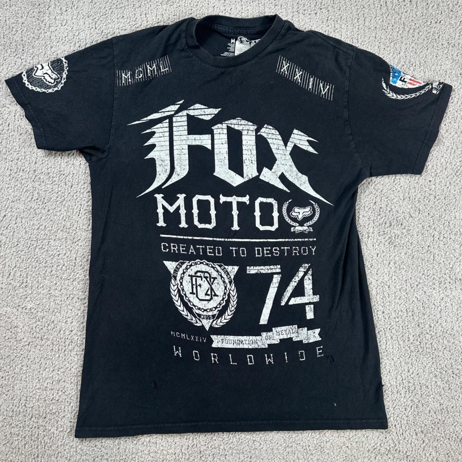 Racing Fox Racing Moto T Shirt Mens M Black Motocross Hoodie, Sweatshirt | FlexRushtees.com