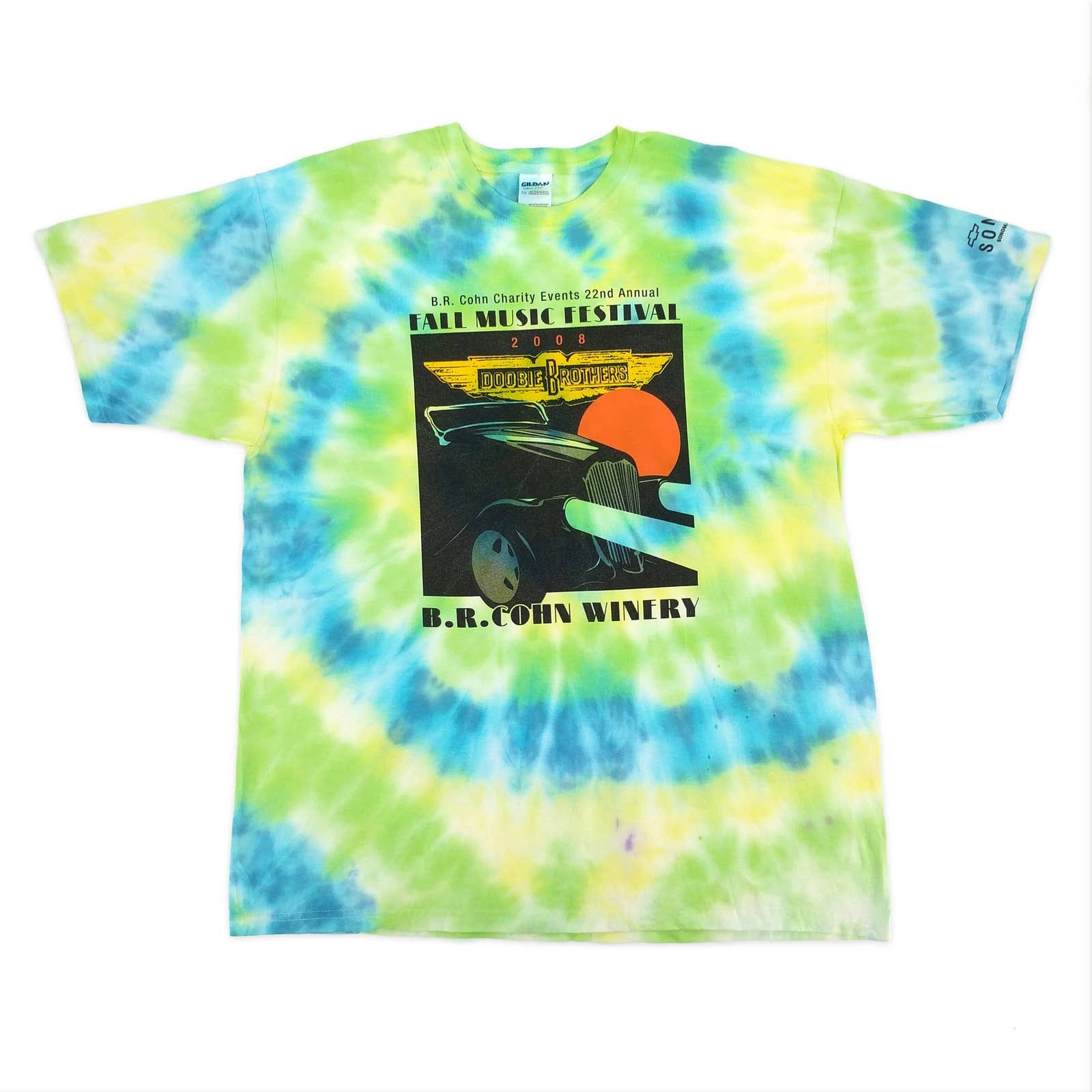 Band Tees Doobie Brothers 2008 Concert Custom Tie Dye T Shirt Festival