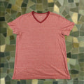 Vintage Goodfellow Shirt Mens M Red Heather Cotton Polyester V Neck Ringer Tee