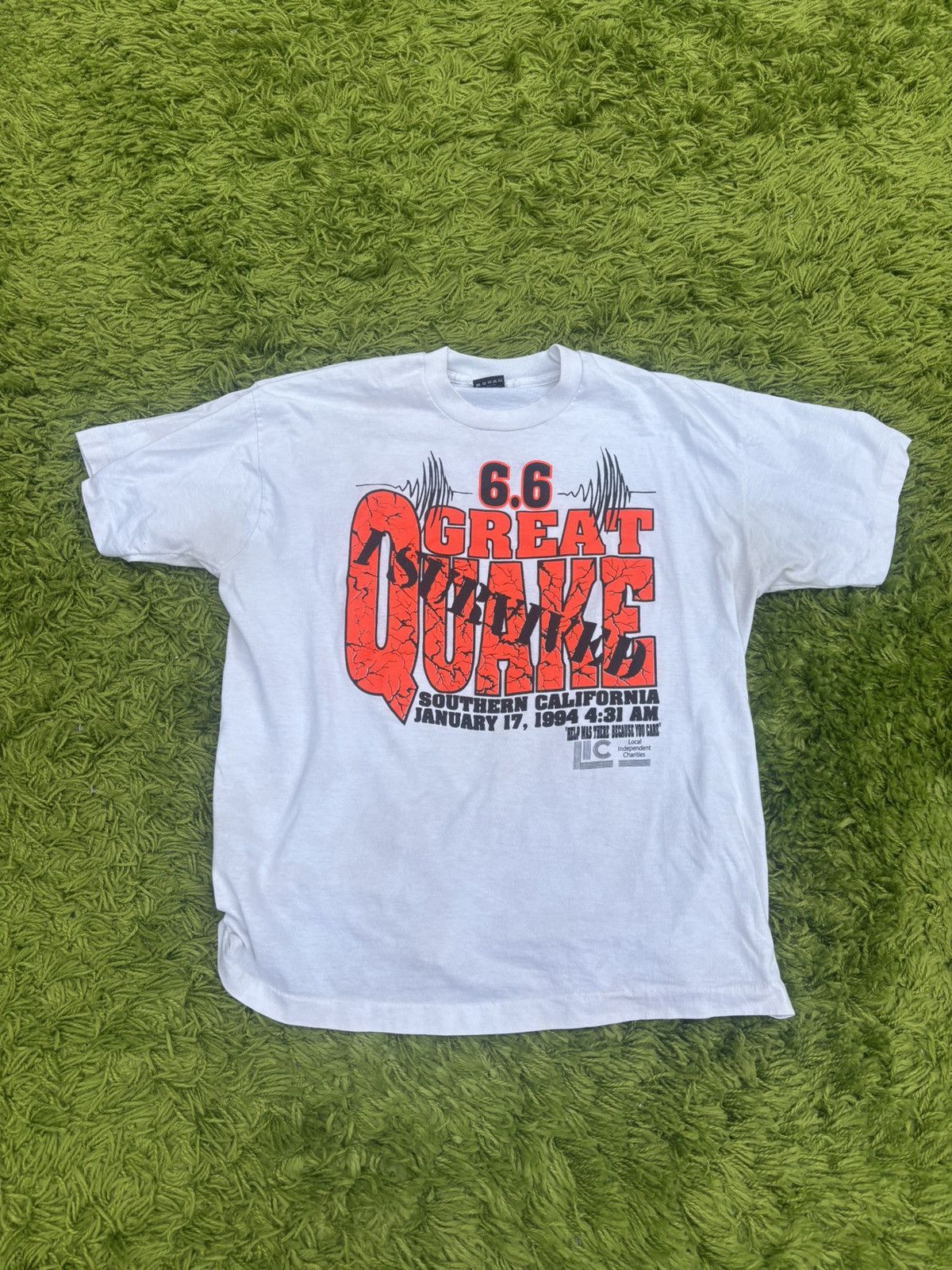 Vintage 1994 6 6 Great Quake Fruit Of The Loom