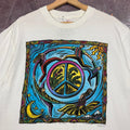 Vintage 90s White Human I Tees Peace Graphic Shirt L 2541 Hoodie, Sweatshirt | FlexRushtees.com