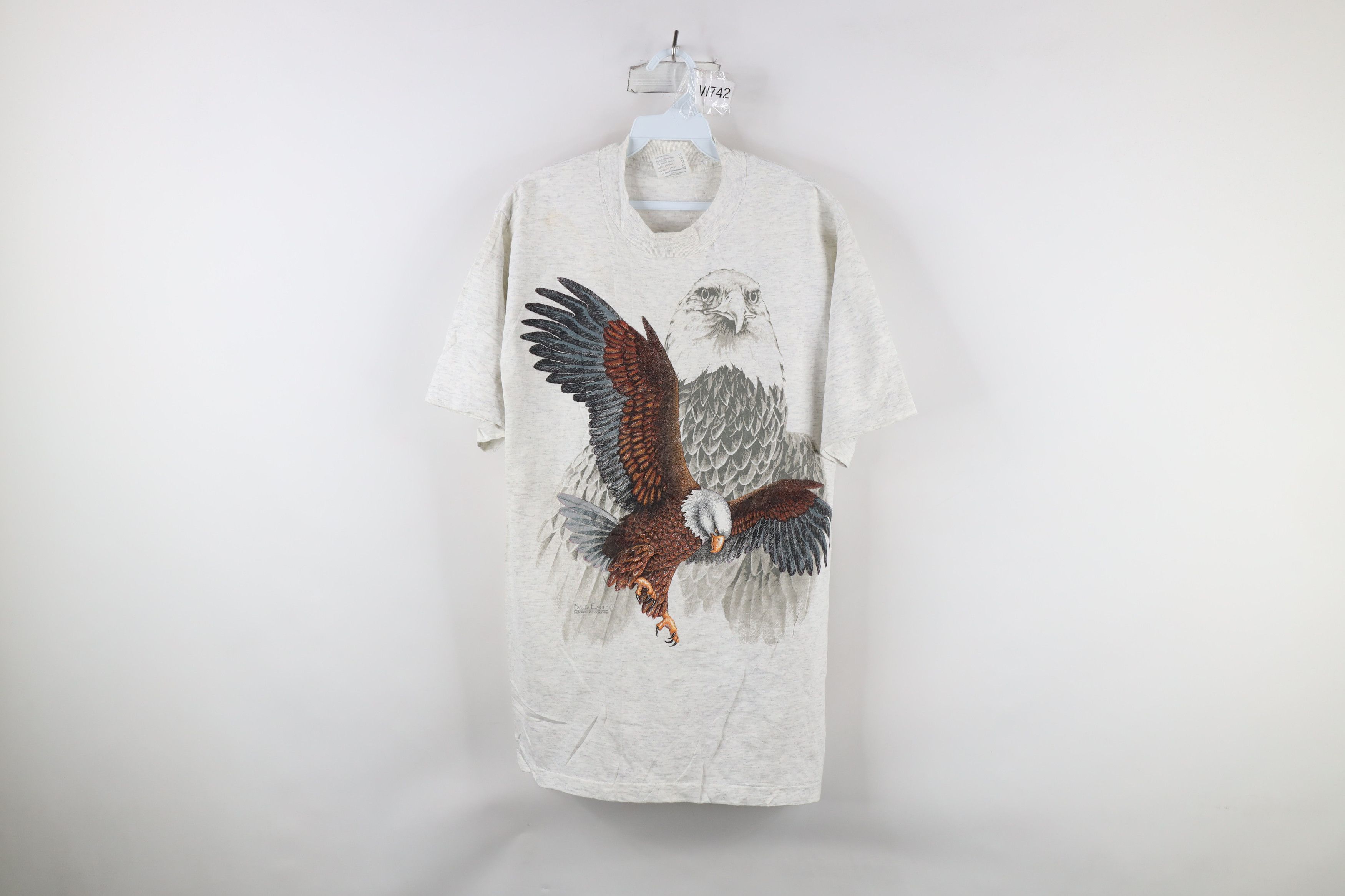 Vintage 90s Streetwear Bald Eagle Nature T Shirt Gray Usa Hoodie, Sweatshirt | FlexRushtees.com