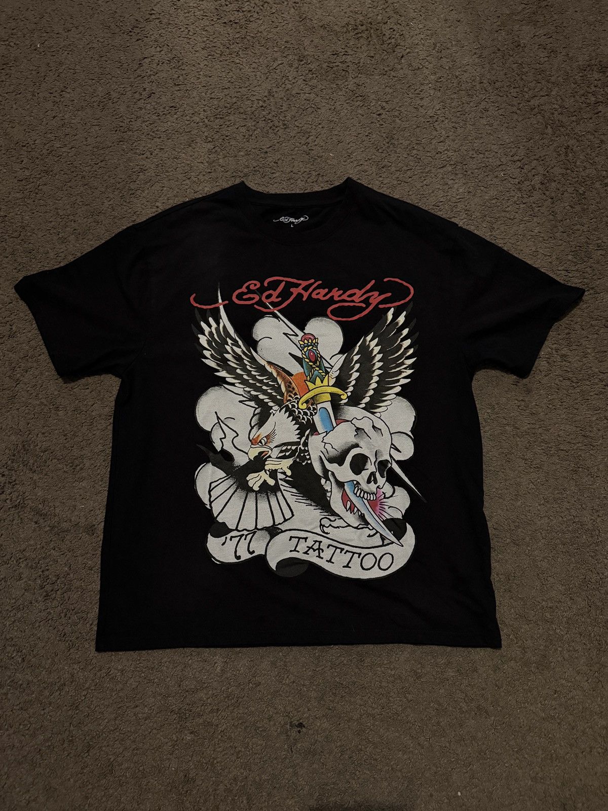 Hardy Ed Hardy 77 Eagle Boxy Tee Hoodie, Sweatshirt | FlexRushtees.com