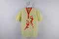 Vintage 60s 70s Streetwear Tennis Henley T Shirt Yellow Usa