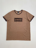 Tees Oasis Band Classic Logo Brown Ringer Tee Hoodie, Sweatshirt | FlexRushtees.com