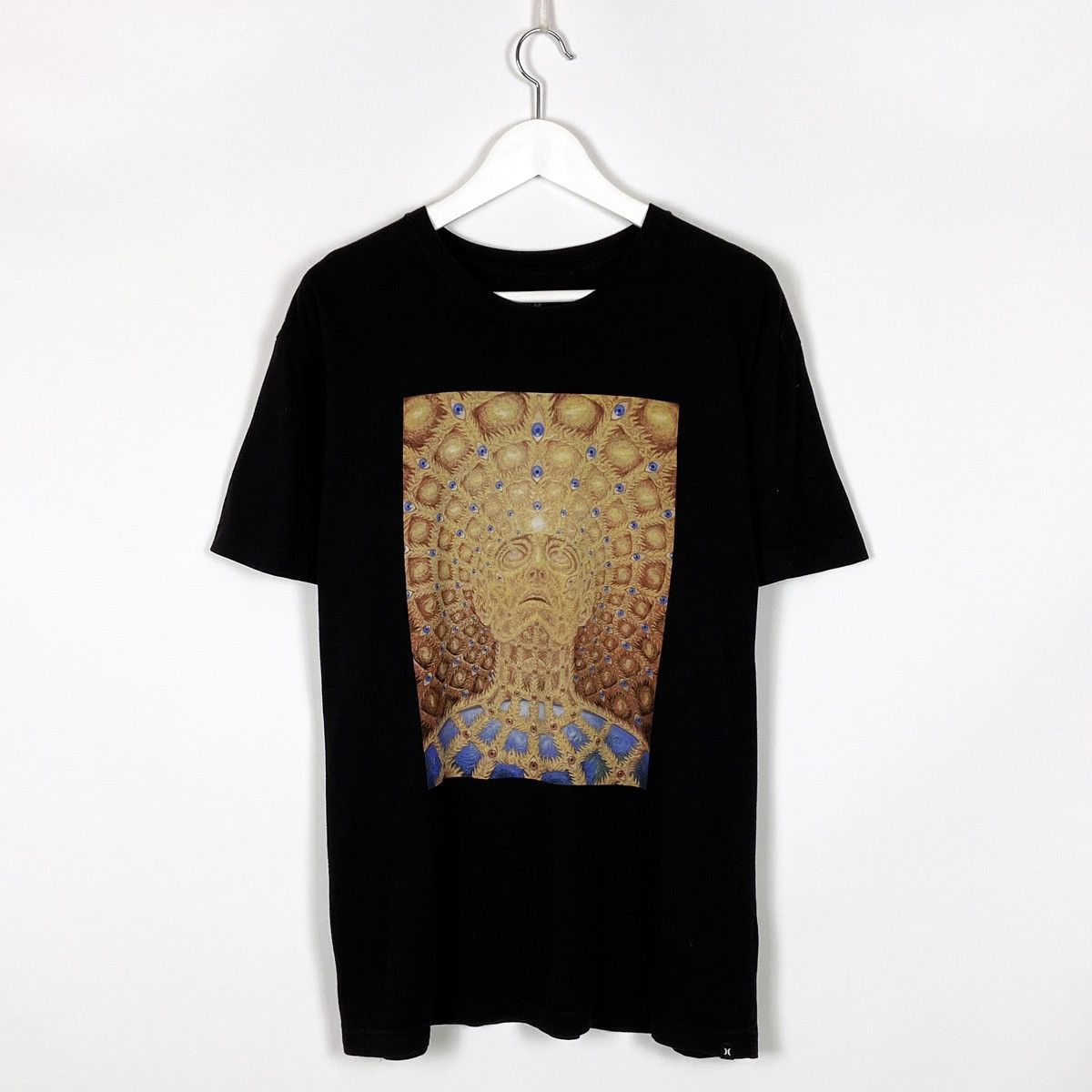 Vintage Rare Hurley Hex Grey Psychedelic Eyes Man Tee Awesom