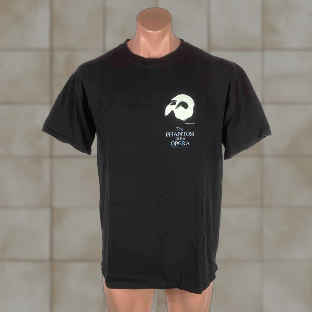 Vintage The Phantom Of The Opera Short Sleeve Shirt L Black Touch Of Gold Graphic Tee Mens Hoodie, Sweatshirt