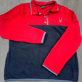 Spyder Sweater Men Large Red Black Fleece Pullover Colorblock Mock Neck Winter Casual Adventu