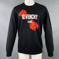 Givenchy Black Red Logo Cotton Cuban Fit Crew Neck Sweatshirt