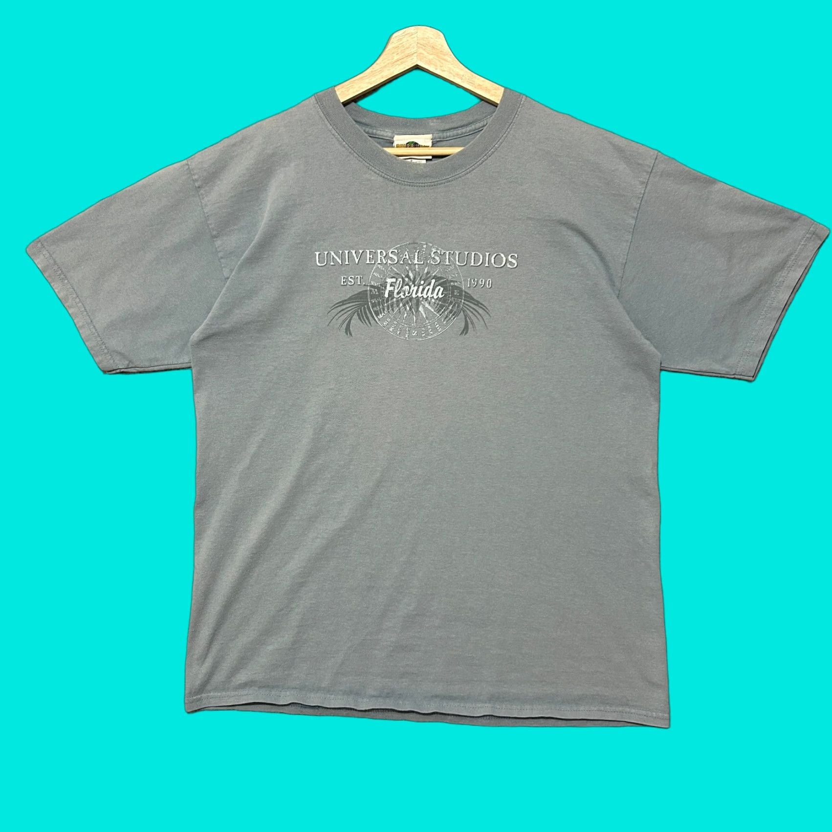 Vintage Universal Studios T Shirt Adult L Blue Faded Short Sleeve Logo Hoodie, Sweatshirt | FlexRushtees.com