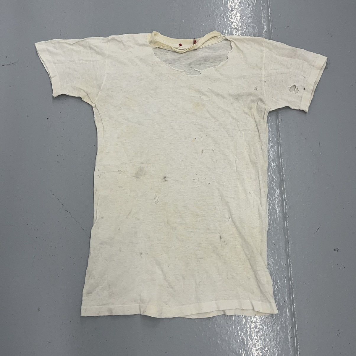 Other Vintage 60s Munsingwear White Distressed Cotton Blank Shirt