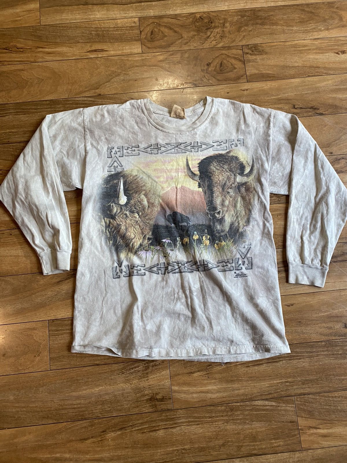 Vintage Y2k The Mountain T Shirt Bison Aztec