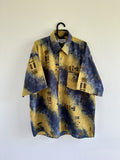 Vintage 90s Hawaiian Crazy Abstract Shirt Aztec
