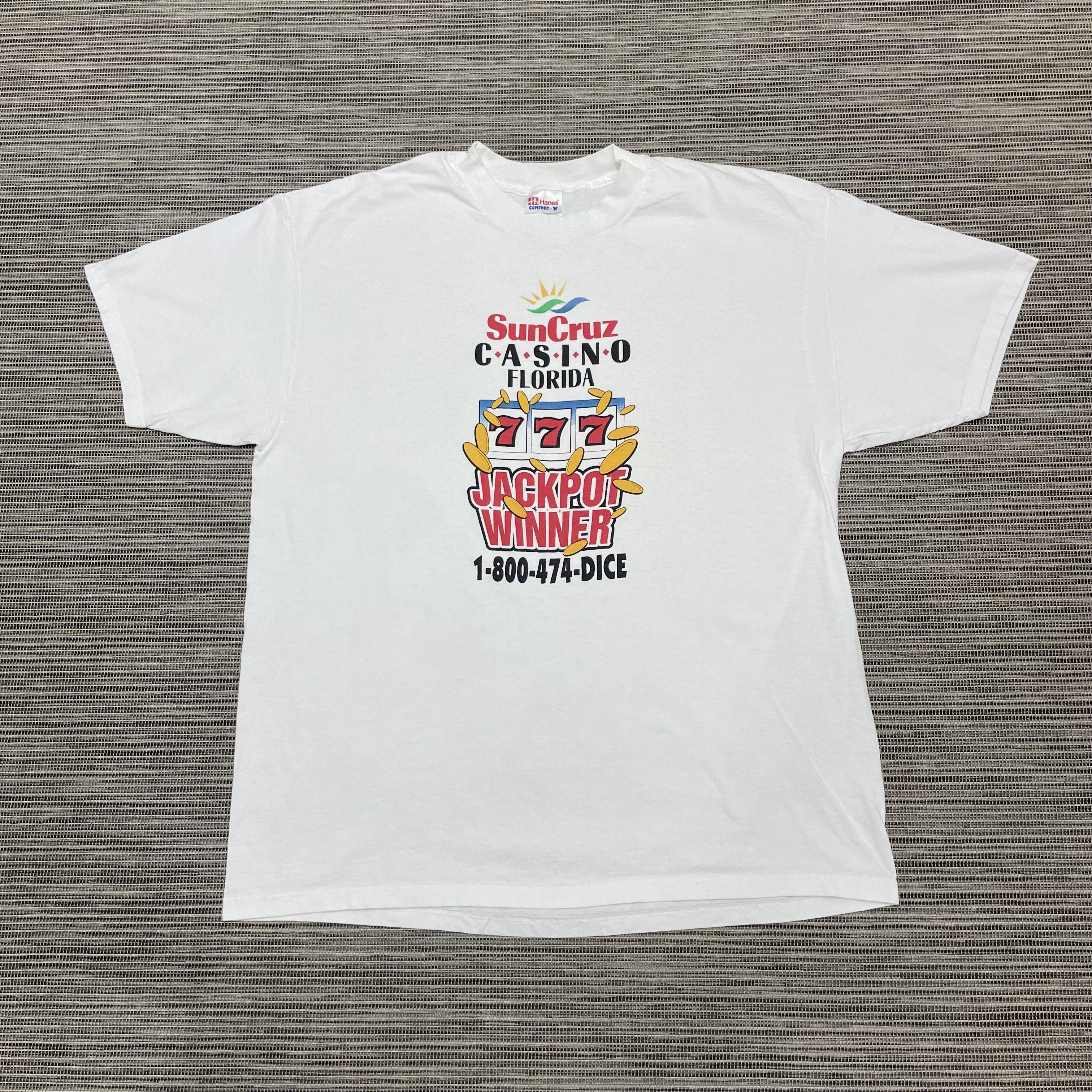 Vintage Hanes Comfort T Suncruz Casino Florida White T Shirt