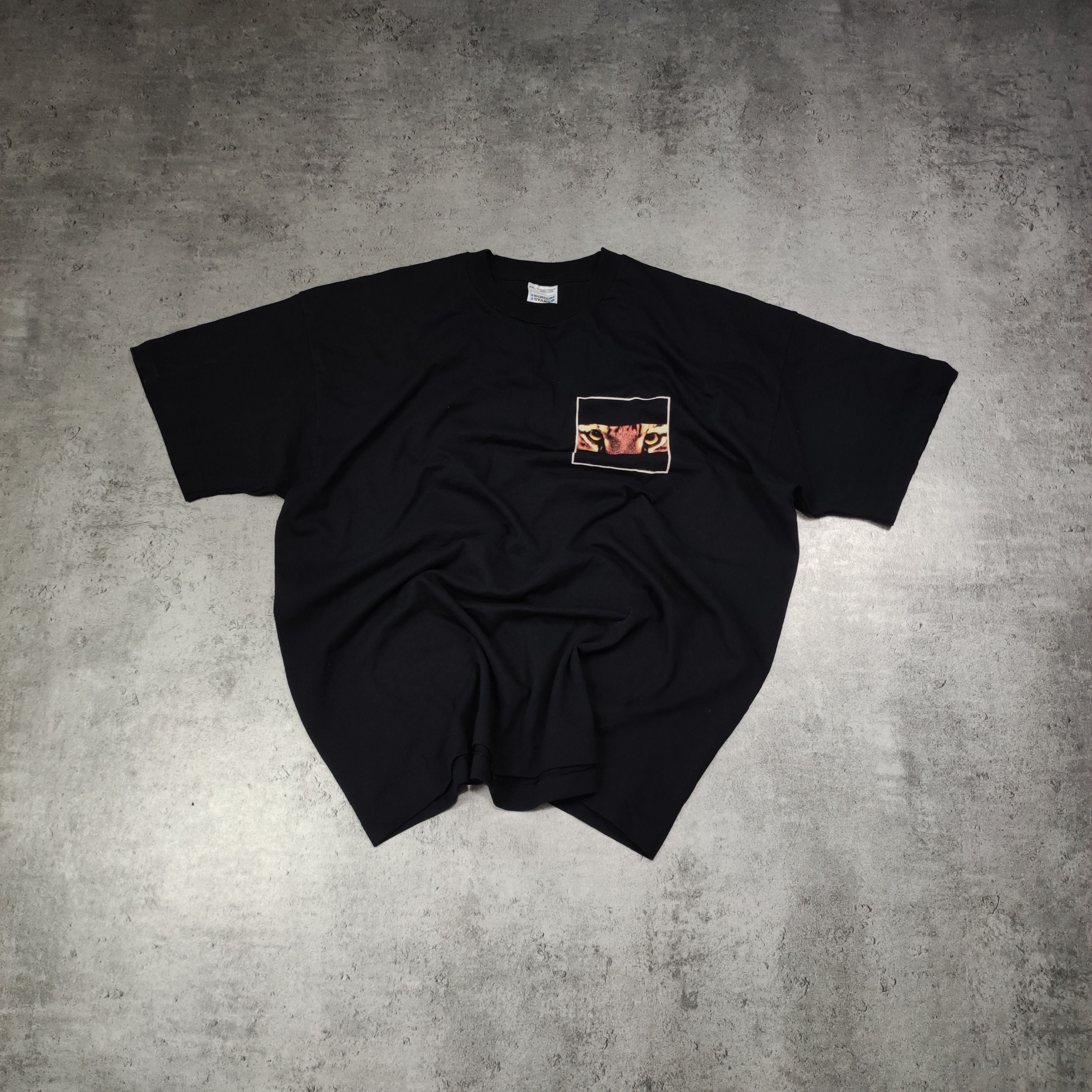 Vintage 90s Blue Tag Screen Stars Tiger Eyes Promo Tee