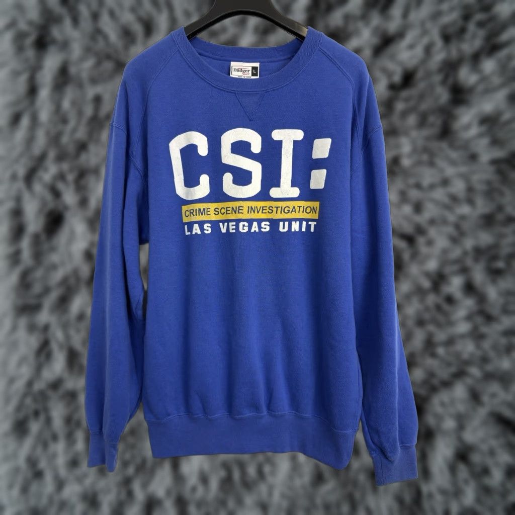 Vintage Badger Sport Unit Csi Las Vegas Crewneck Sweatshirt Mens Large Black Jersey Cotton B T-Shirts, Hoodie
