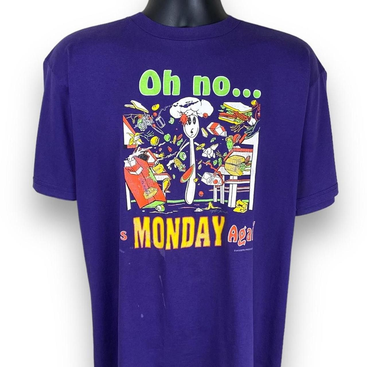 Vintage Jerzees Oh No It S Monday Comedy Funny Gag Tshirt