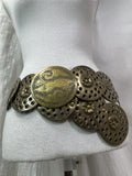 Vintage Avant Garde Concho Gold Metal Belt Y2k