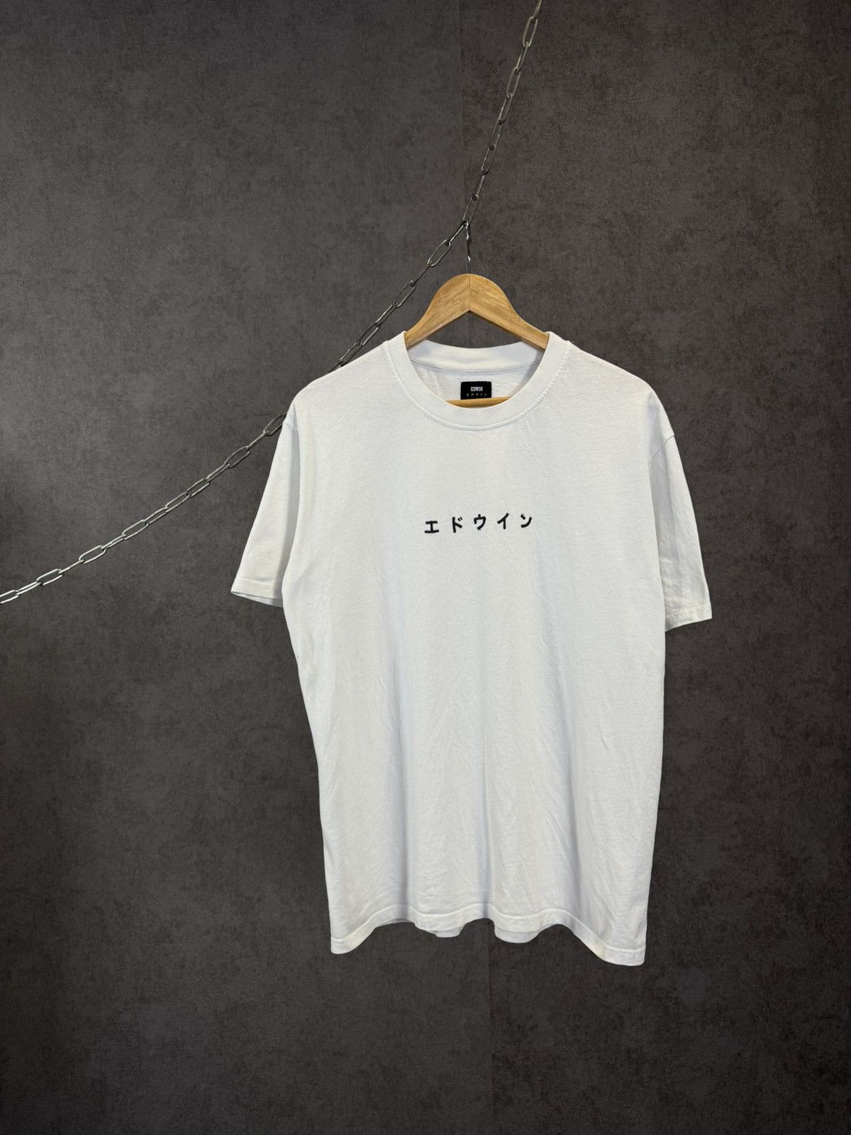 Edwin X Japanese Brand Edwin Japanese Designer Center Logo Tee Hoodie, Sweatshirt | FlexRushtees.com