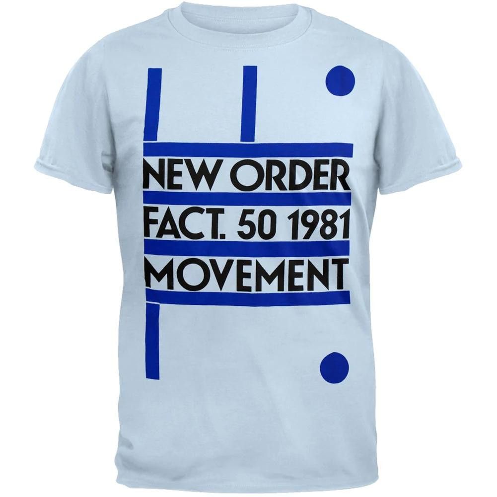 Designer New Order Band Tee Fact 50 1981 Movement Album T Shirt Xl Hoodie, Sweatshirt | FlexRushtees.com